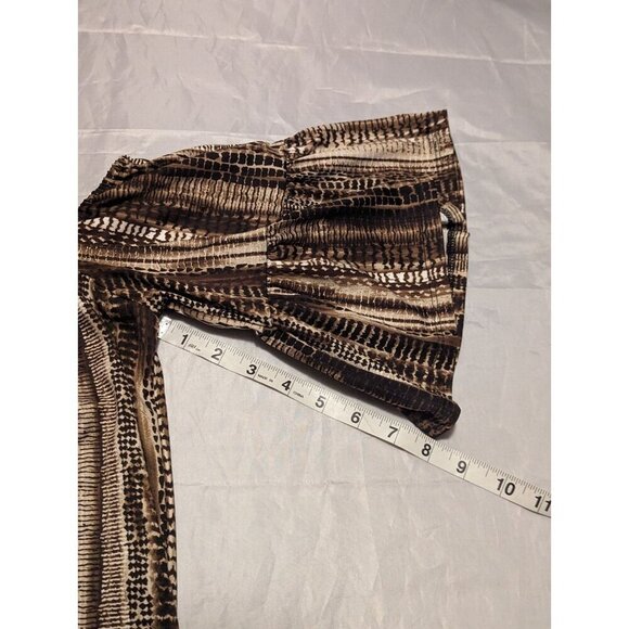 Robert Louis Women's Brown Bell Sleeve Cold Shoulder Top Size Small NWT RN87348 - Picture 14 of 15